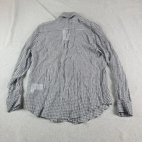 BROOKS BROTHERS Shirt Womens Small Relaxed Houndstooth Blouse Chiffon New - Picture 3 of 16